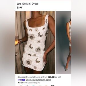 Show Me Your MuMu White Sequin Celestial Mini Dress
